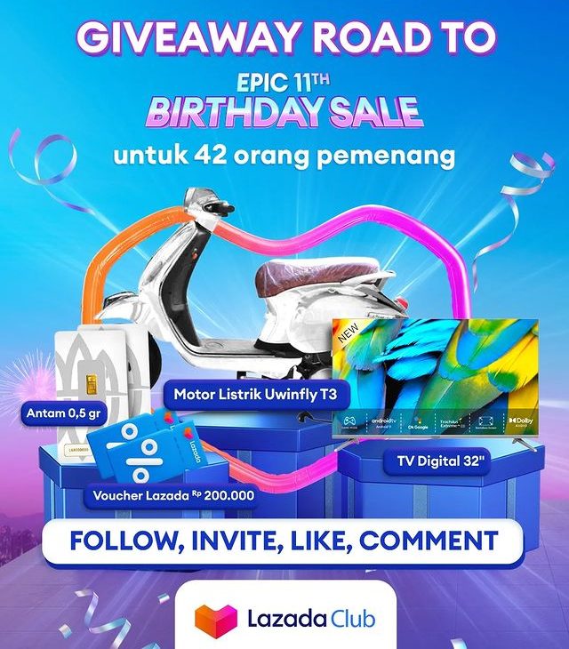 Giveaway Road To 11th Birthday Sale Berhadiah Motor Listrik