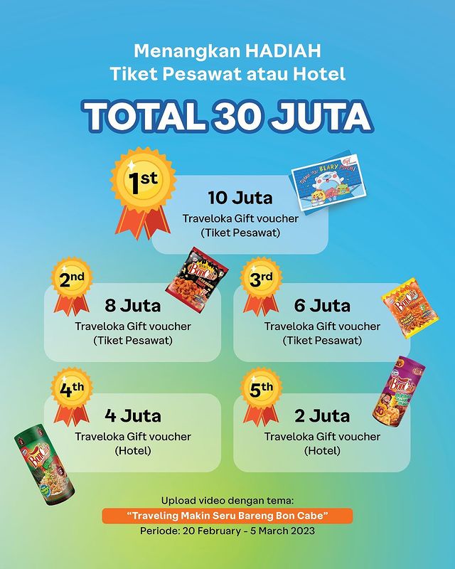 Kontes Video Travel Seru Bareng Boncabe Hadiah Total 30 Juta