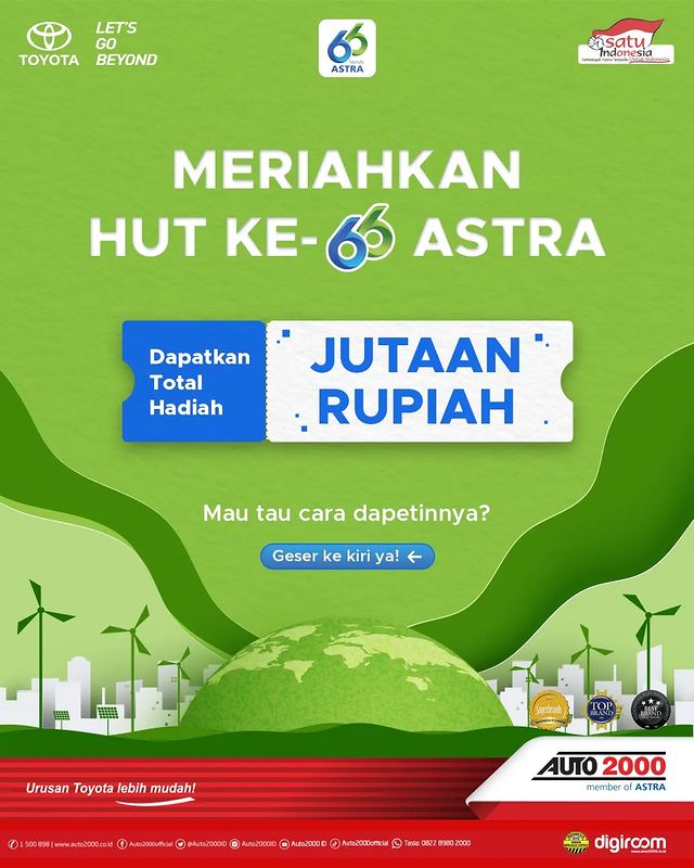 Kuis HUT-66 Astra Berhadiah Saldo Astrapay Total Rp 3.480.000