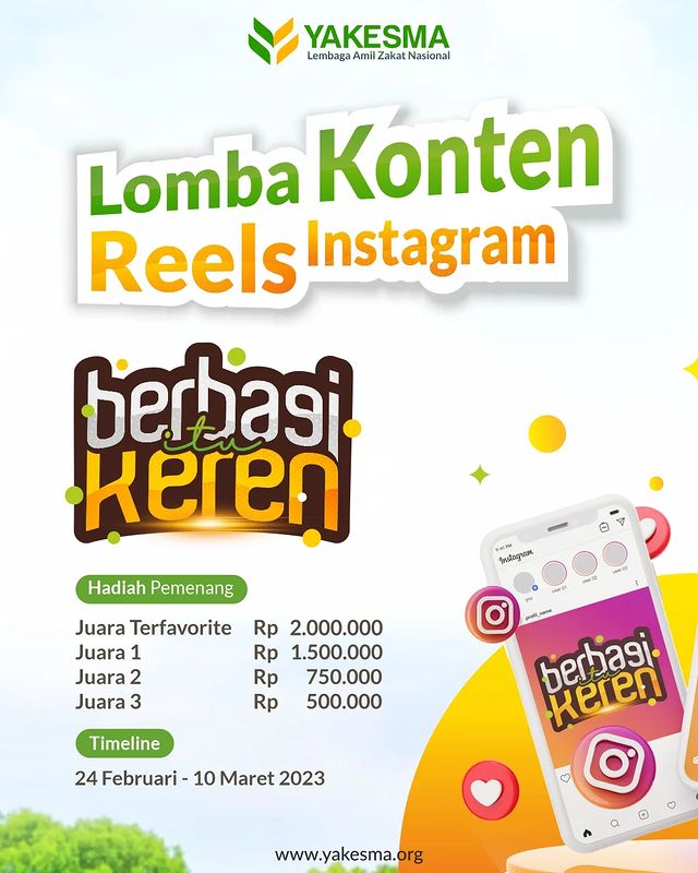 Lomba Konten Reels Berbagi Itu Keren Berhadiah Total 4,75 Juta