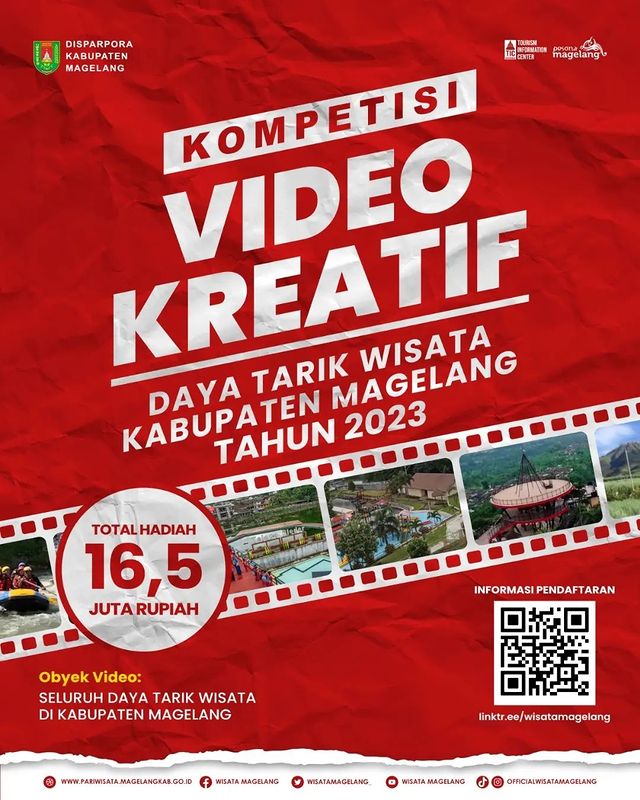 Lomba Video Daya Tarik Wisata Magelang Hadiah Total 16,5 Juta