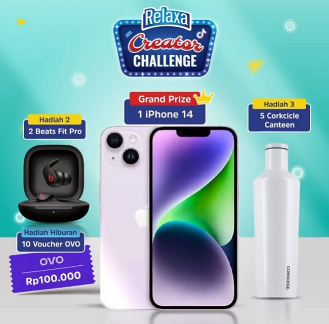 Relaxa TikTok Creator Challenge Berhadiah HP iPhone 14