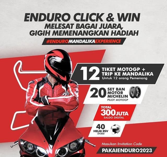 Undian Enduro Click & Win Berhadiah Tiket MotoGP, Ban, Helm, dll