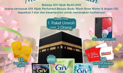 Undian Giv Hijab Alfamart Berhadiah Umroh, Hp, Emas, dll