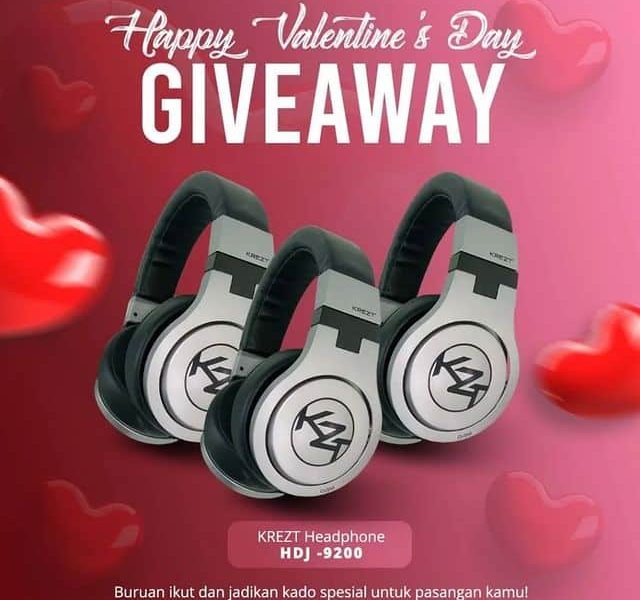 Valentine's Day Giveaway Berhadiah 3 Headphone KREZT HDJ-9200