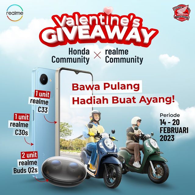 Valentine's Giveaway Honda Community Berhadiah 4 Gadget Realme