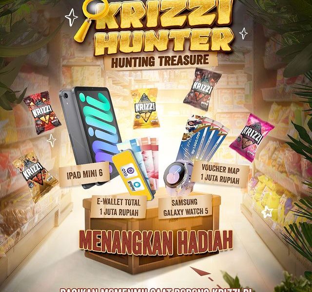 Ada panggilan untuk kalian para penggemar snack Krizzi khususnya yang berjiwa petualang. Kamu memiliki  kesempatan buat dapetin treasure berupa iPad Mini 6, Samsung Galaxy Watch 5, Voucher MAP 1 Juta Rupiah, dan E-Wallet Total 1 Juta Rupiah! Menangkan hadiah tersebut dengan berpartisipasi dalam promo challenge "Krizzi Hunter Hunting Treasure" yang berlangsung sampai dengan 10 April 2023. Caranya dengan berfoto bersama produk krizzi yang kamu borong di alfamart atau indomaret, dan kemudian mengirimkan foto struknya ke DM instagram @krizzi.id. Informasi selengkapnya cek di bawah ini. Ikuti juga :  TEMA Krizzi Hunter Hunting Treasure OLEH Krizzi PERIODE Sampai 10 April 2023 HADIAH iPad Mini 6 Samsung Galaxy Watch 5 Voucher MAP Rp 1 Juta E-wallet Total 1 Juta MEKANISME Follow instagram @krizzi.id dan like postingan yang menggunakan hashtag #KRIZZIHUNTER Buat foto kamu bersama Krizzi di instagram story ketika memborong Krizzi di Indomaret atau Alfamart. Mention @krizzi.id dan 3 teman kamu, serta berikan tagar #KrizziHunter #JagonyaBikinCrazy Tambahkan instagram story kamu ke highlight dengan nama "KRIZZI HUNTER". Kirimkan struk pembelian Krizzi lewat DM @krizzi.id Setiap membeli 1 bungkus Krizzi akan mendapatkan 10 Poin yang akan ditambahkan ke Leaderboard Pastikan akun kamu tidak diprivate [su_button url="https://www.instagram.com/p/CpkWRGKLFlY/" target="blank" style="flat" background="#c9102a" size="6" wide="no" radius="round" icon="icon: mail-forward" rel="nofollow" title="Klik tombol untuk mendaftar / cek sumber informasi"]SUMBER INFORMASI[/su_button]