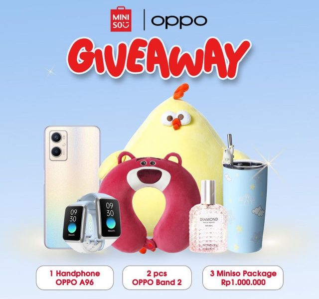 Giveaway Instagram Miniso Berhadiah Oppo A96, Band 2 & Paket