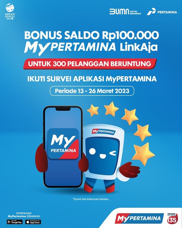 Kuis Survey MyPertamina Berhadiah Saldo 100K Untuk 300 Orang