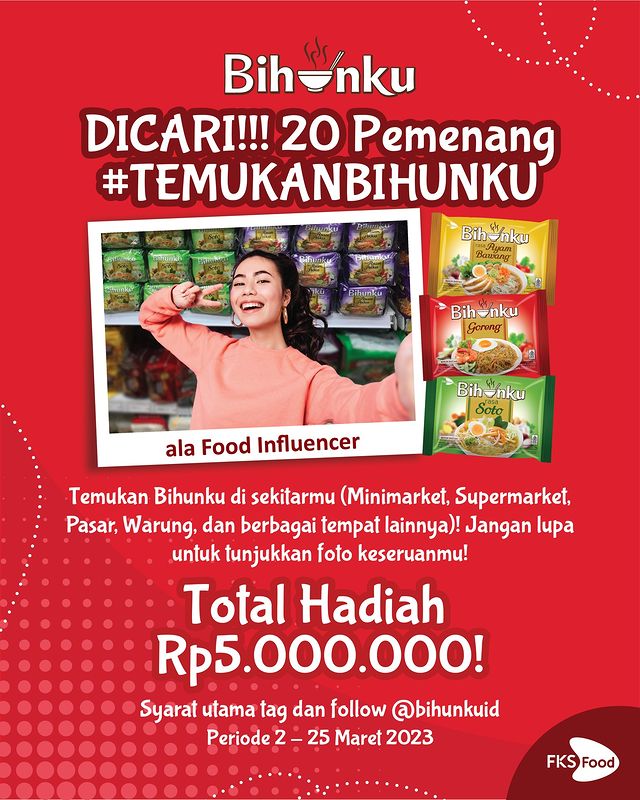 Lomba Foto Temukan Bihunku Berhadiah Total 5 Juta Rupiah