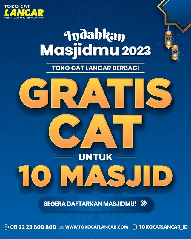 Program Indahkan Masjidmu 2023 Gratis Cat untuk 10 Masjid
