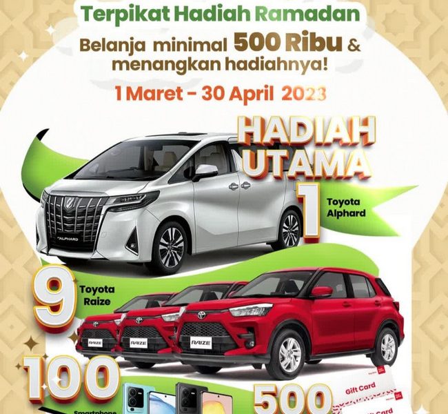 Undian Matahari THR 2023 Berhadiah Toyota Alphard, 9 Raize, dll
