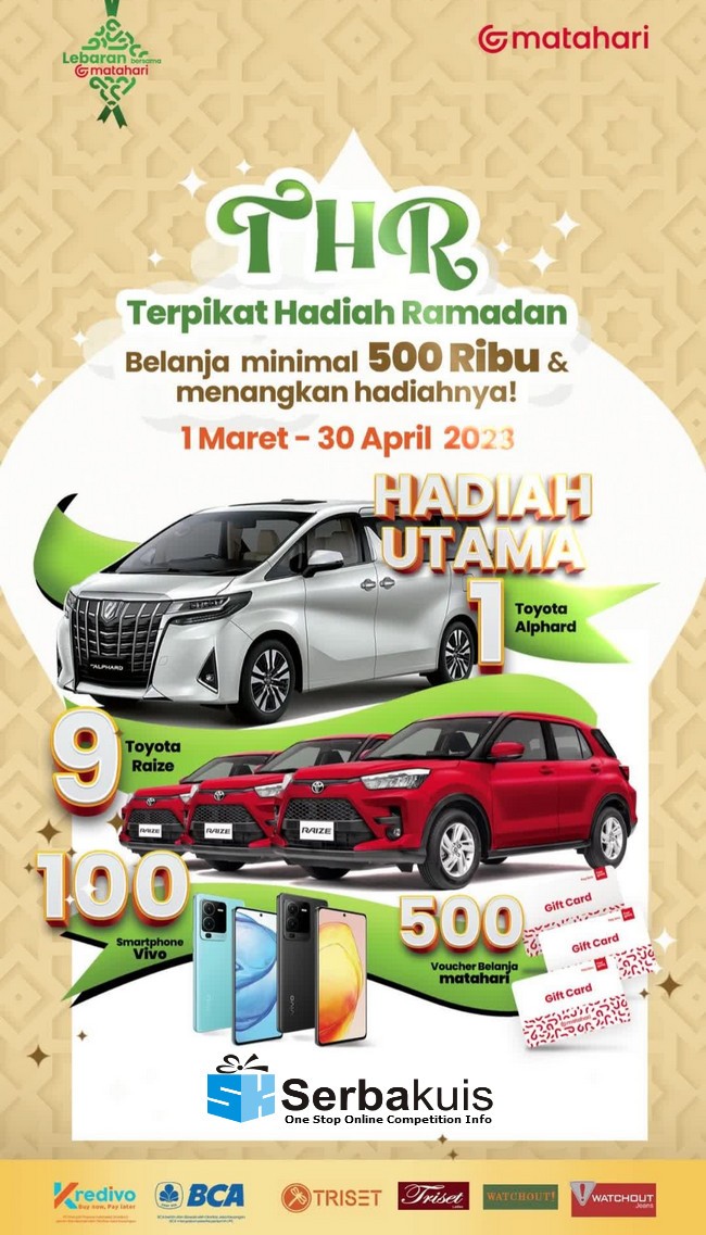 Undian Matahari THR 2023 Berhadiah Toyota Alphard, 9 Raize, dll