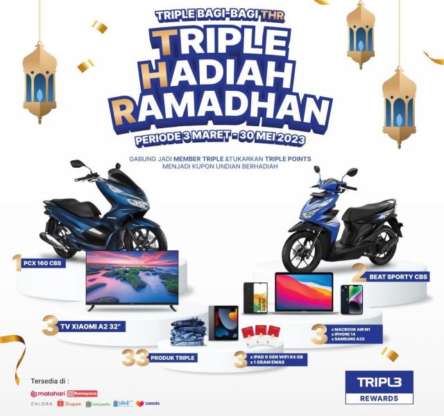 Undian Triple Jeans Berhadiah Honda PCX, Beat, iPhone 14, dll