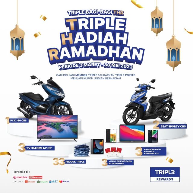 Undian Triple Jeans Berhadiah Honda PCX, Beat, iPhone 14, dll