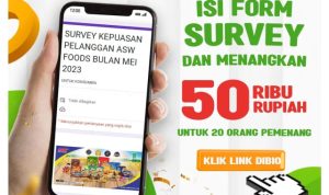 Kuis Survey Kepuasan Pelanggan ASW Foods Total Hadiah 1 Juta