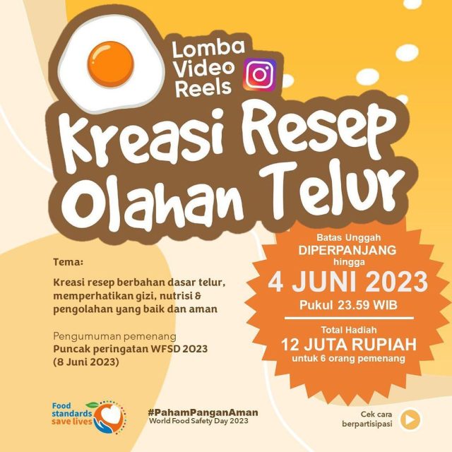 Lomba Kreasi Resep Olahan Telur Berhadiah Total 12 Juta Rupiah