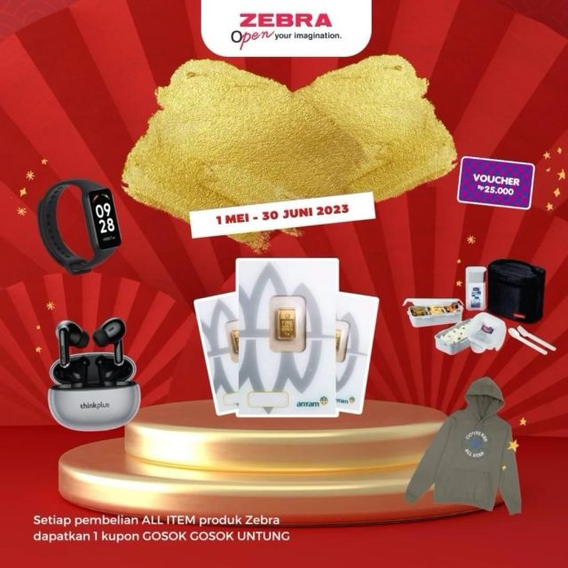 Promo Zebra Gosok Untung Berhadiah Emas, Smartwatch, TWS, dll