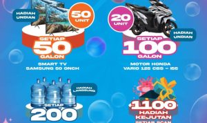 Undian Loyalti Air Minum Biru Hadiah 20 Honda Vario & 50 Smart TV