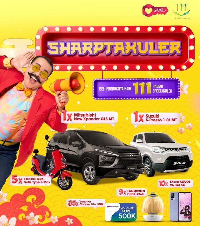 Undian SHARPTakuler 2023 Berhadiah Mobil, Motor Listrik, HP, dll