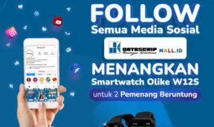 Kuis Follow Datascrip Mall Berhadiah 2 Smartwatch OLIKE W12S