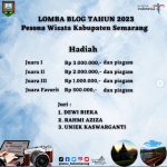 Lomba Blog Pesona Wisata Kab. Semarang Total Hadiah 5,5 Juta