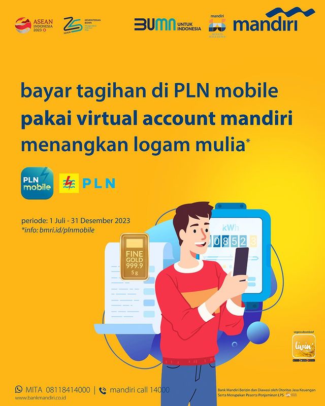 Promo PLN x Mandiri Berhadiah Emas, E-Money & Voucher Listrik