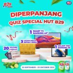 Kuis HUT B29 Berhadiah Smart TV, Emas, Tablet, & E-Wallet