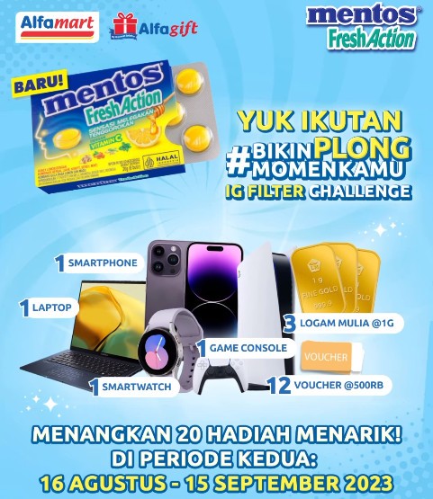 kuis filter instagram mentos fresh action periode 2