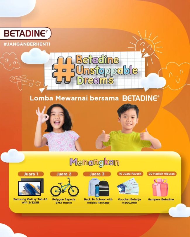 Lomba Mewarnai Betadine Berhadiah Tablet Samsung, Sepeda, dll