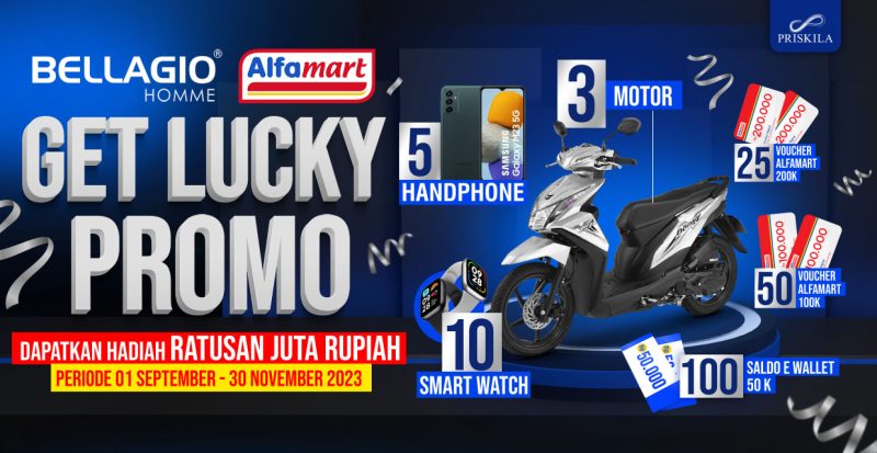 Undian Bellagio Get Lucky Berhadiah Motor, HP, Smartwatch, dll