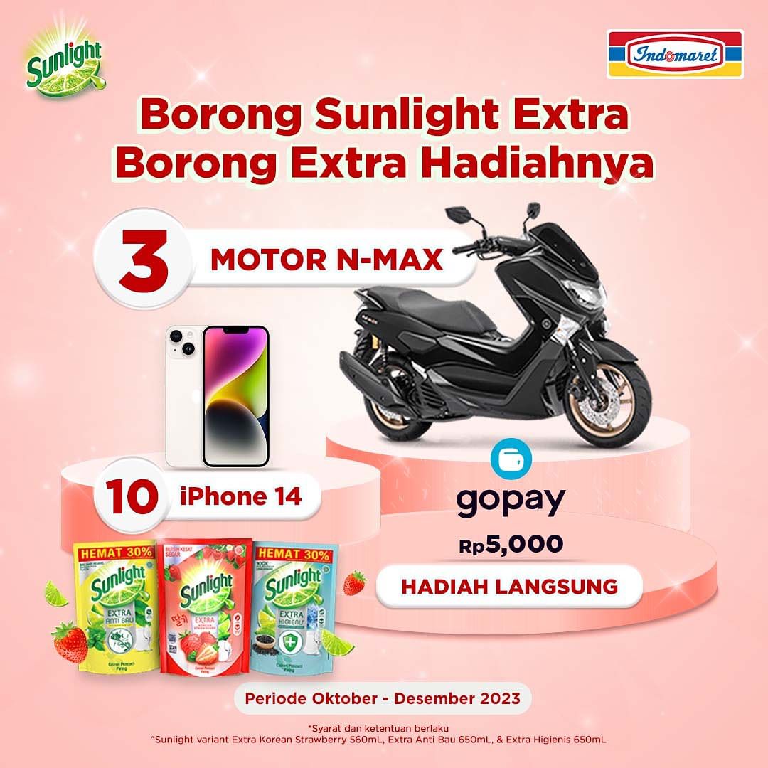 Borong Sunlight Extra Berhadiah 3 Motor dan 10 iPhone 14