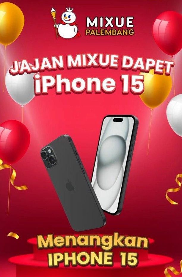 Undian Mixue Berhadiah iPhone 15
