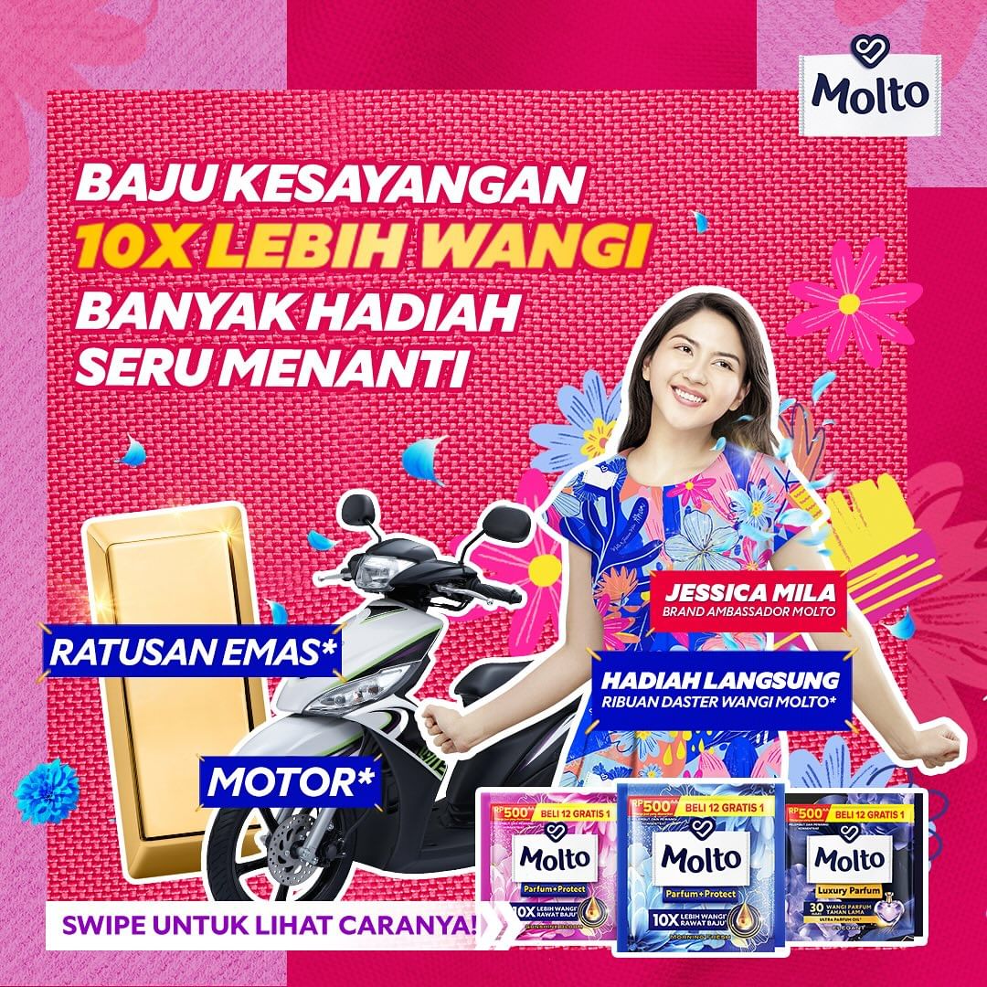 Undian Wangi Squad Molto Berhadiah Motor & Emas Setiap Bulan