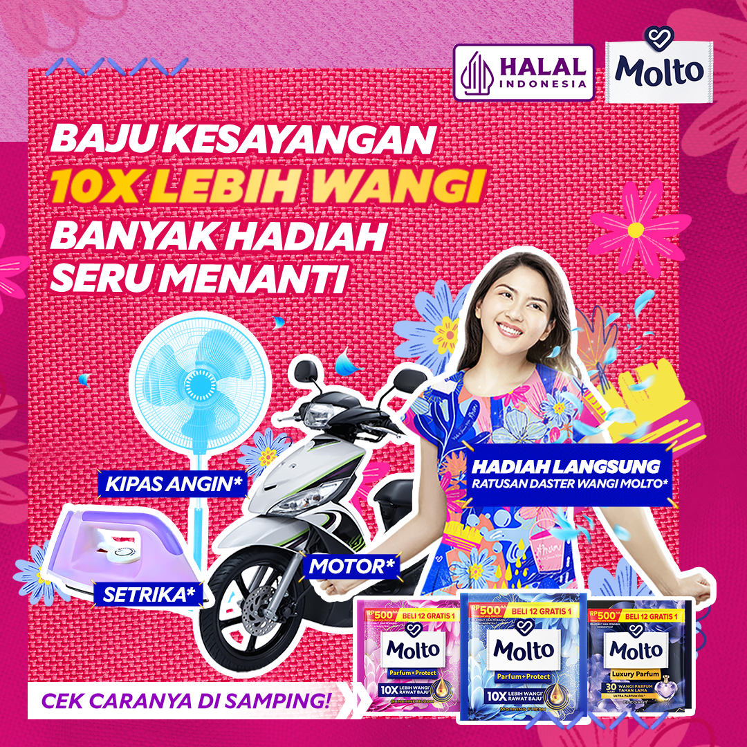 Undian Wangi Squad Molto Berhadiah Motor & Emas Setiap Bulan