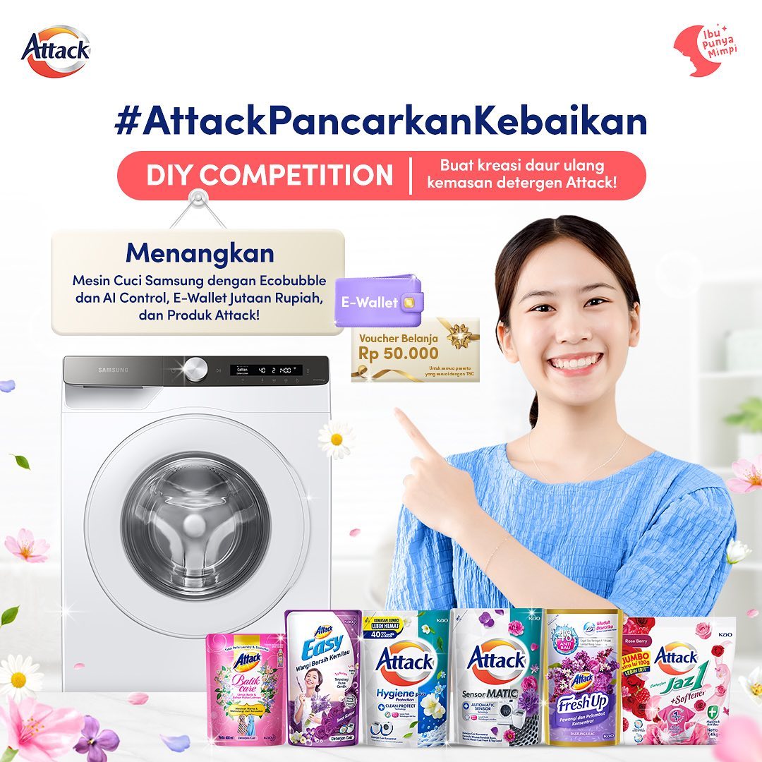 Attact Pancarkan Kebaikan DIY Competition Berhadiah Mesin Cuci