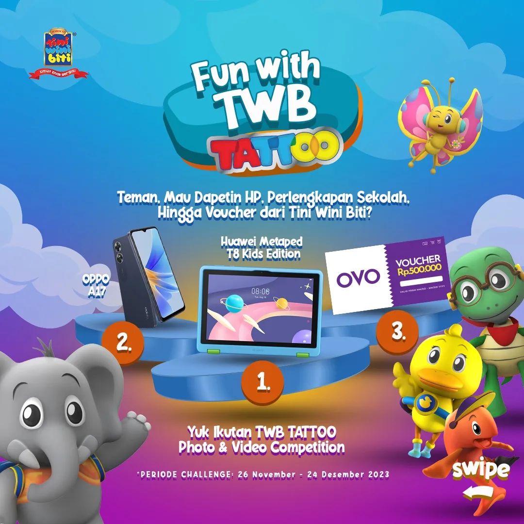 Challenge Fun with TWB Tattoo Berhadiah Tablet, HP & Voucher