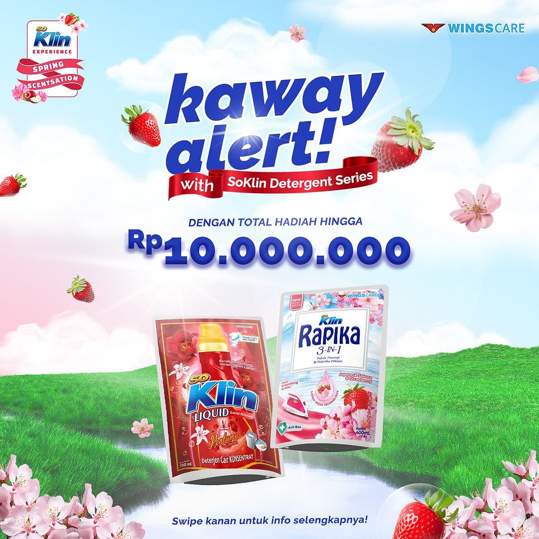 Kuis Kaway Alert With SoKlin Detergent Berhadiah Total 10 Juta