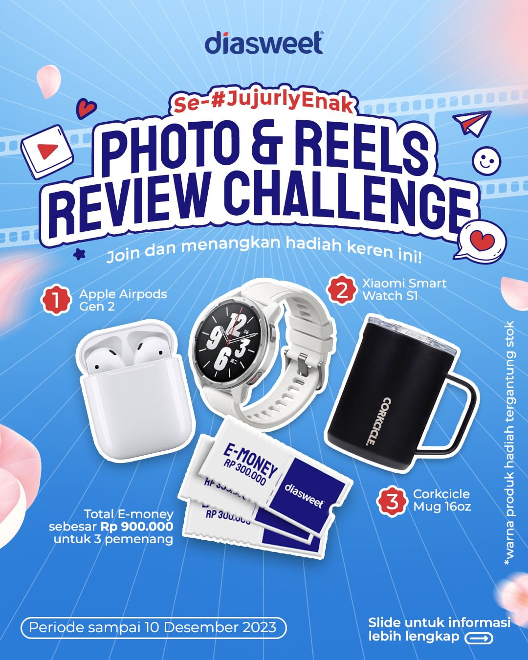 Lomba Review Diasweet Fiberwafer Hadiah Airpods, Mi Watch, dll