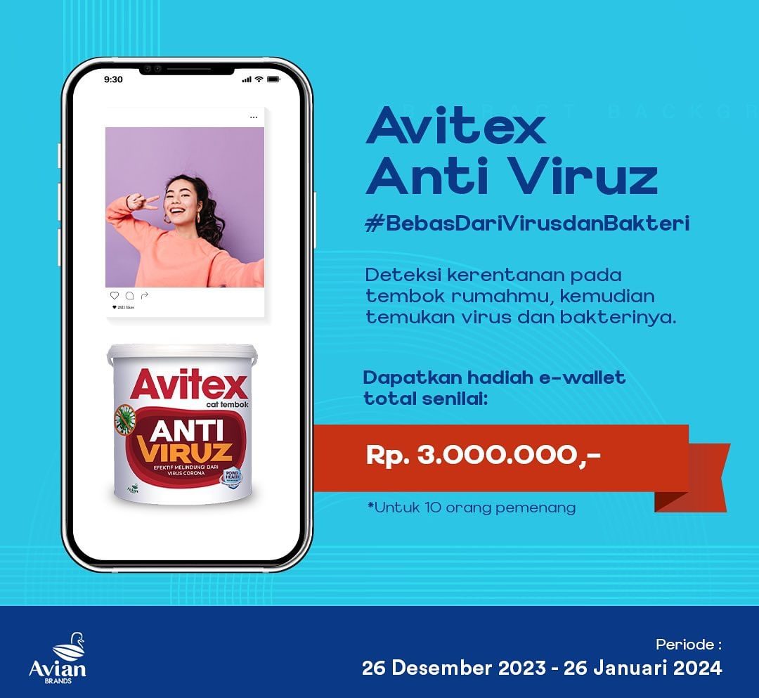Avitex Anti Viruz Challenge Berhadiah E-Wallet Total 3 Juta Rupiah