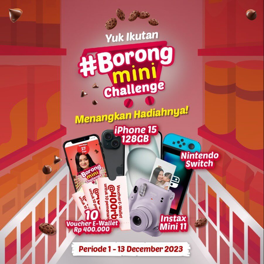 Borong mini Challenge Berhadiah iPhone 15, Nintendo Switch, dll