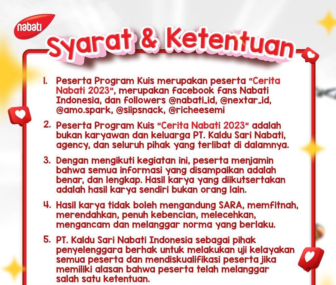 Syarat dan ketentuan Cerita Nabati 2023 Reels Competition Total Hadiah 8,5 Juta (2)