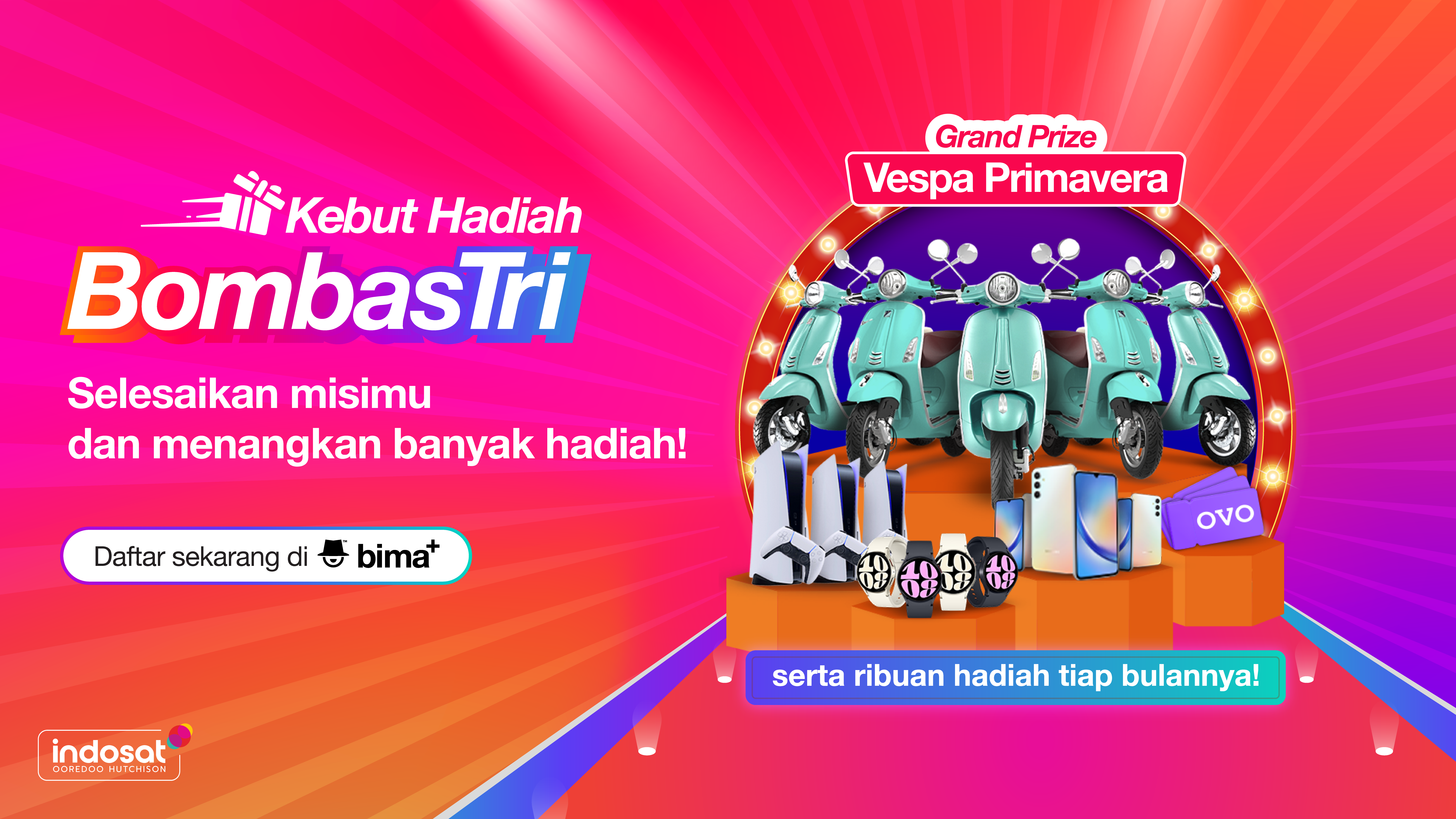 Undian Kebut Hadiah BombasTri Grand Prize 5 Motor Vespa