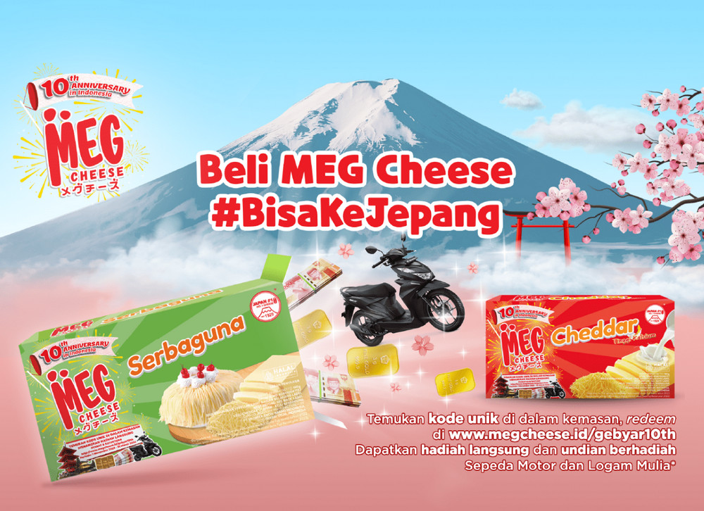 Promo Beli MEG Cheese Bisa Ke Jepang, Emas, Sepeda Motor, dll