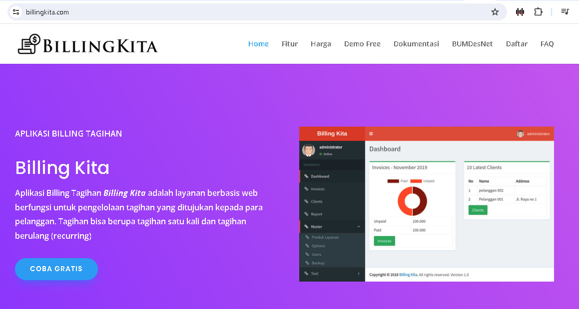 Aplikasi Billing Rt rw net - Billingkita