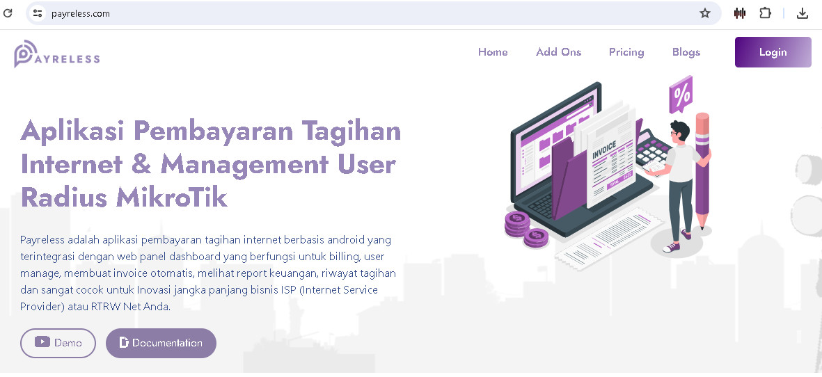 Aplikasi Billing Rt rw net - Payreless