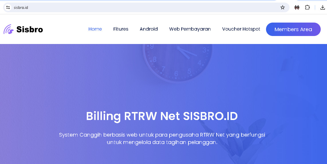 Aplikasi Billing Rt rw net - Sisbro