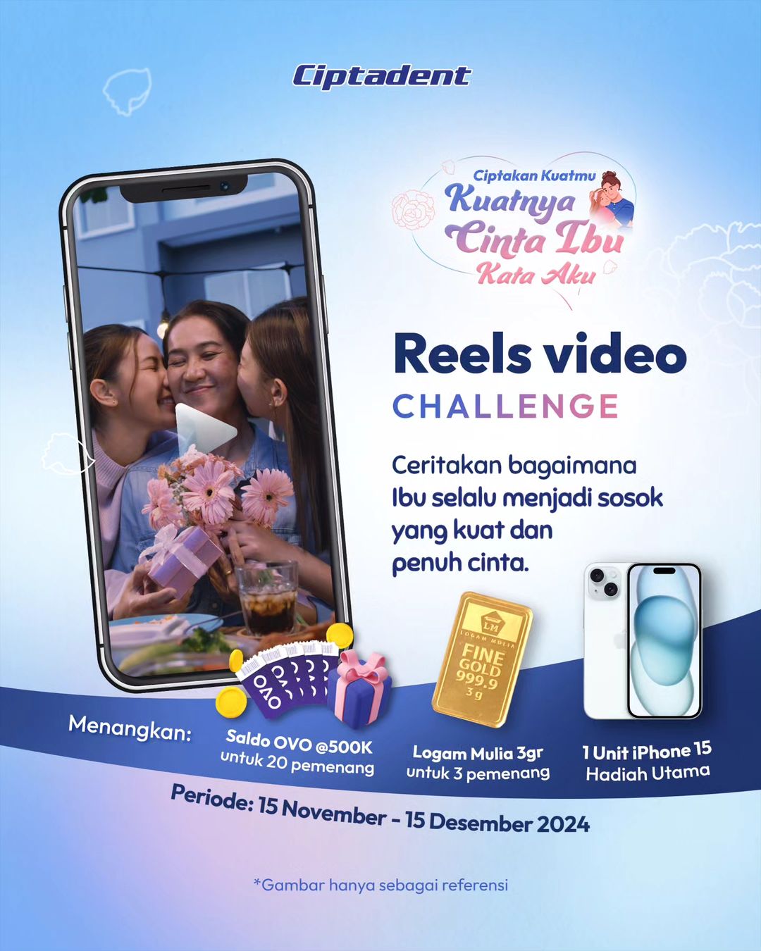 Lomba Reels Kuatnya Cinta Ibu Berhadiah iPhone 15