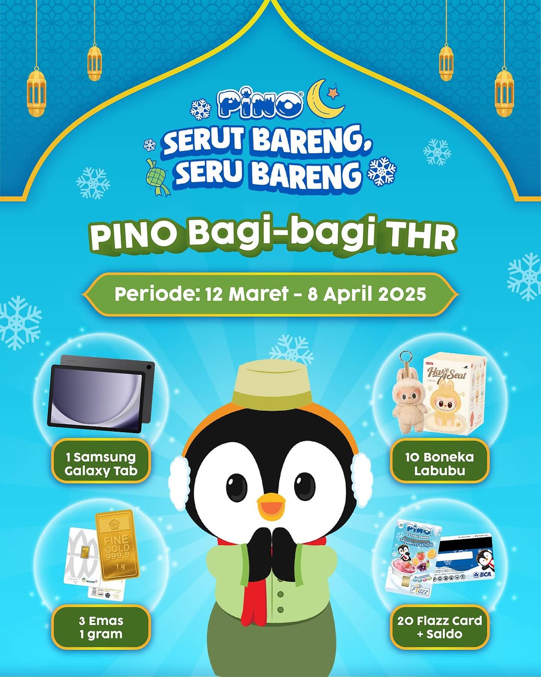 Challenge PINO Bagi-Bagi THR SAMSUNG Galaxy Tab, Emas, dll