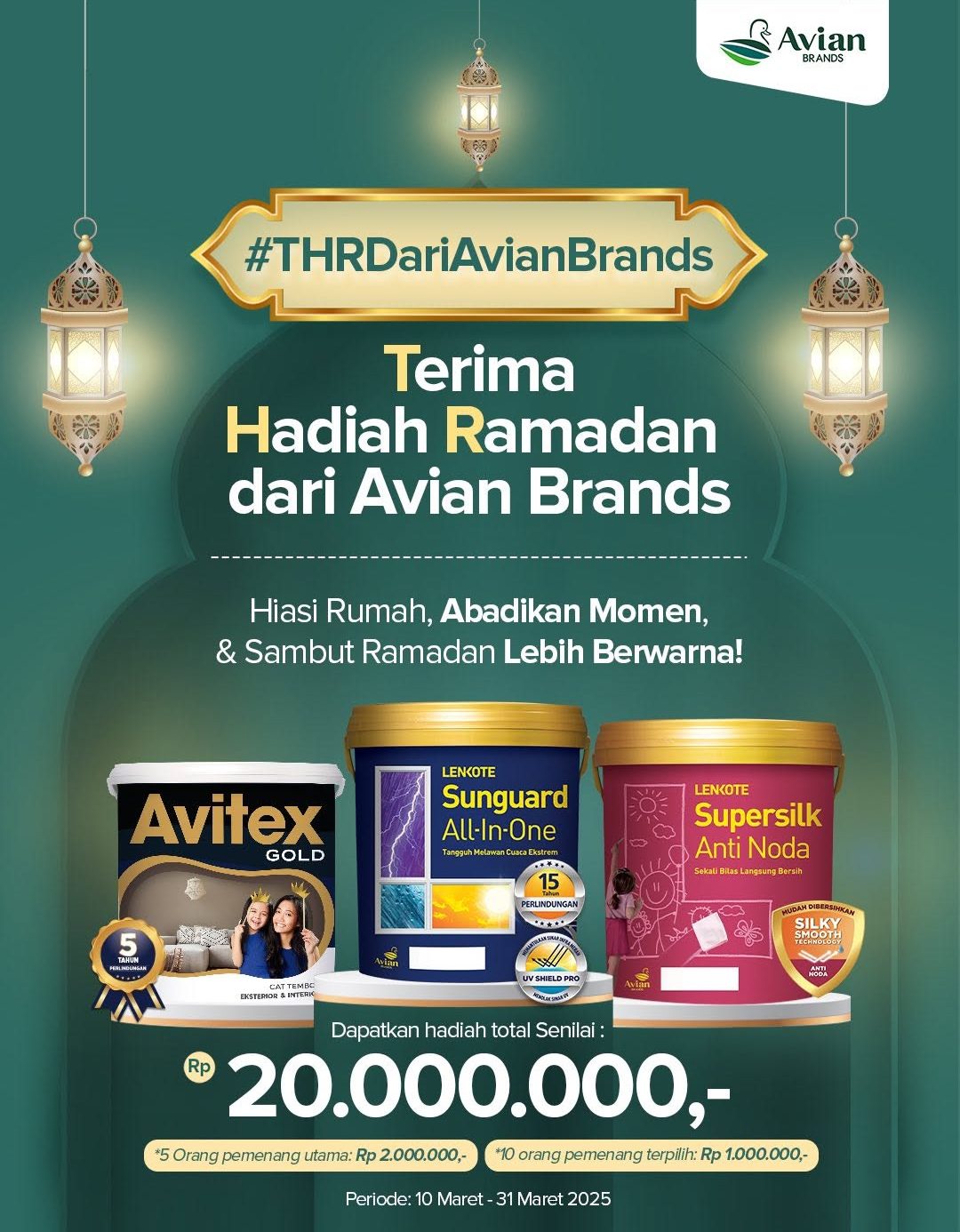Challenge THR dari Avian Berhadiah Total 20 Juta Rupiah